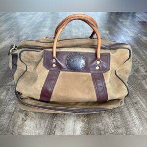Rare Vintage Duluth Pack Duffel Bag Wax Canvas Leather Shoulder Strap Zip Travel